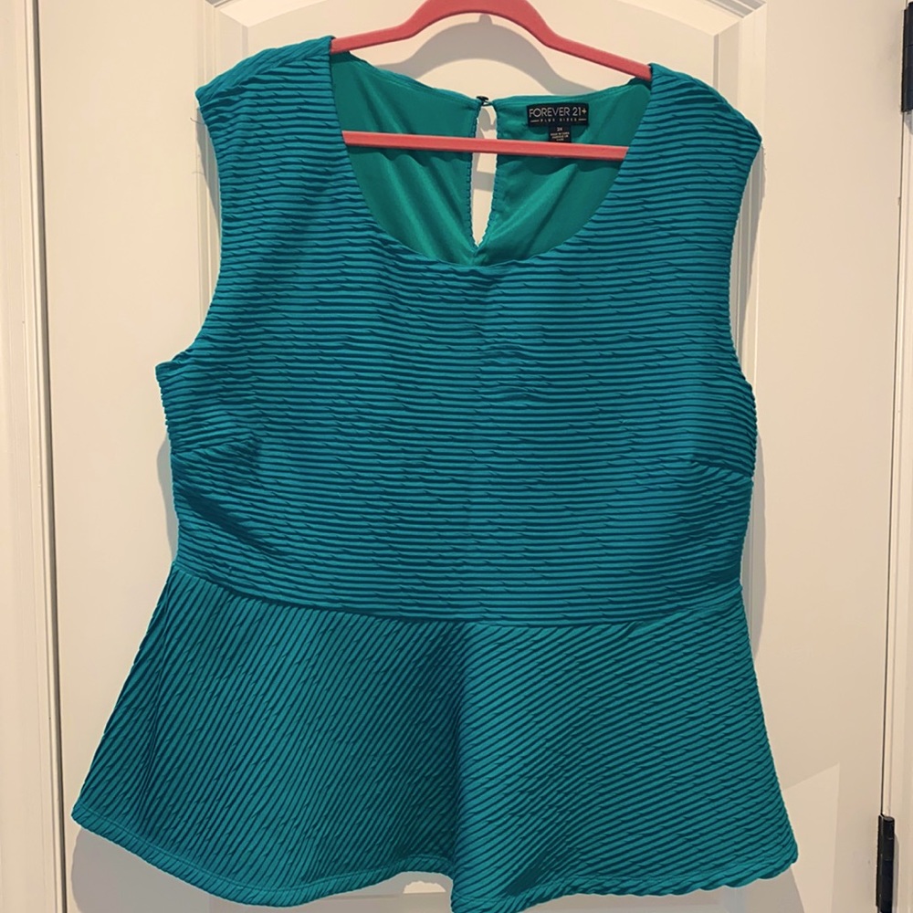 Forever 21 Teal Peplum Top